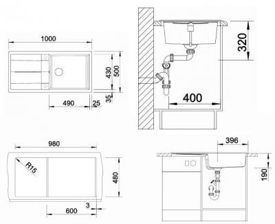 Blanco Metra Xl 6 S Silgranit Puradur Einbauspule Becken Reversibel Beton Style 525315 Online Shop Spulen Silgranit 60